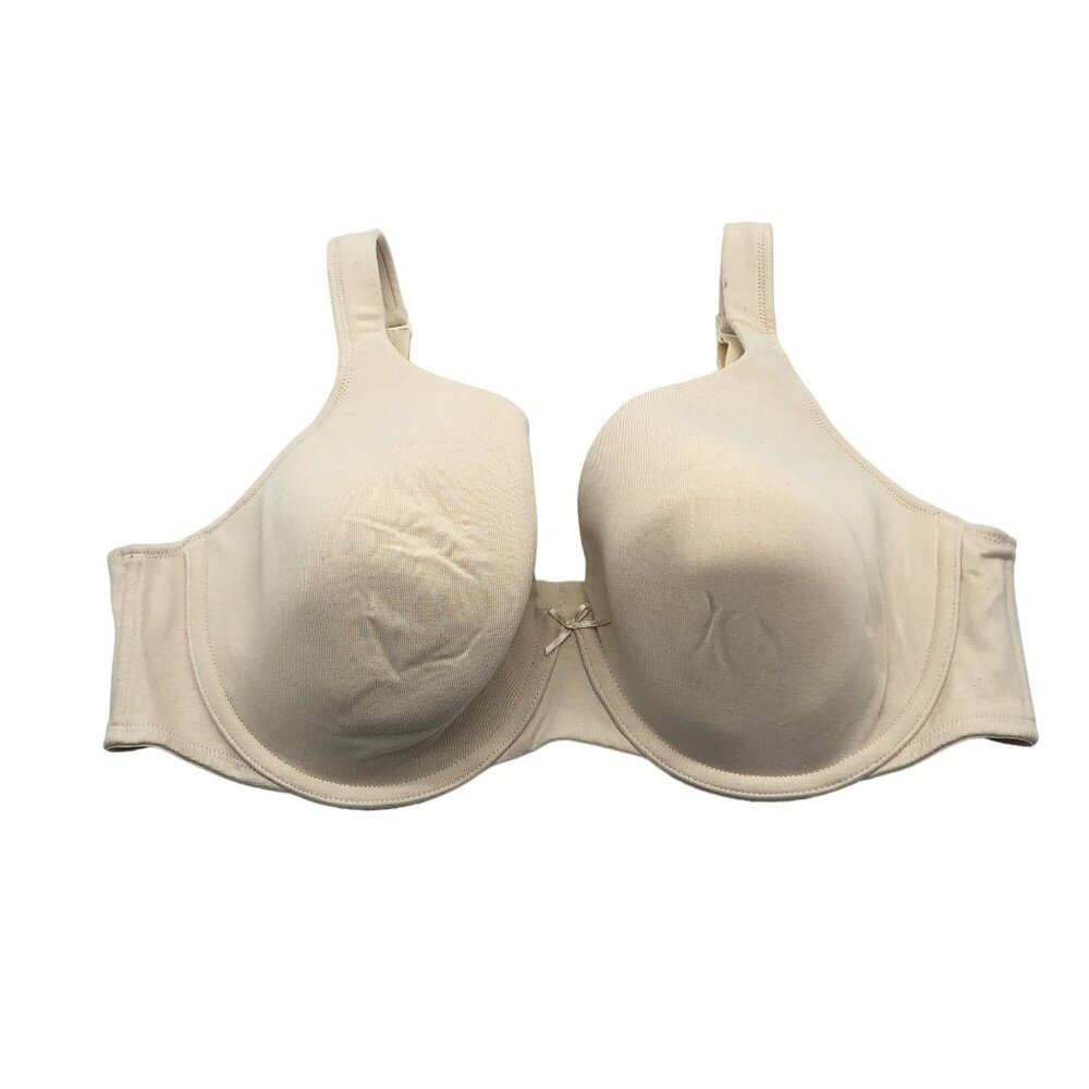 Cacique Womens Full Coverage Bra Cotton & Spandex Blend Beige 44C